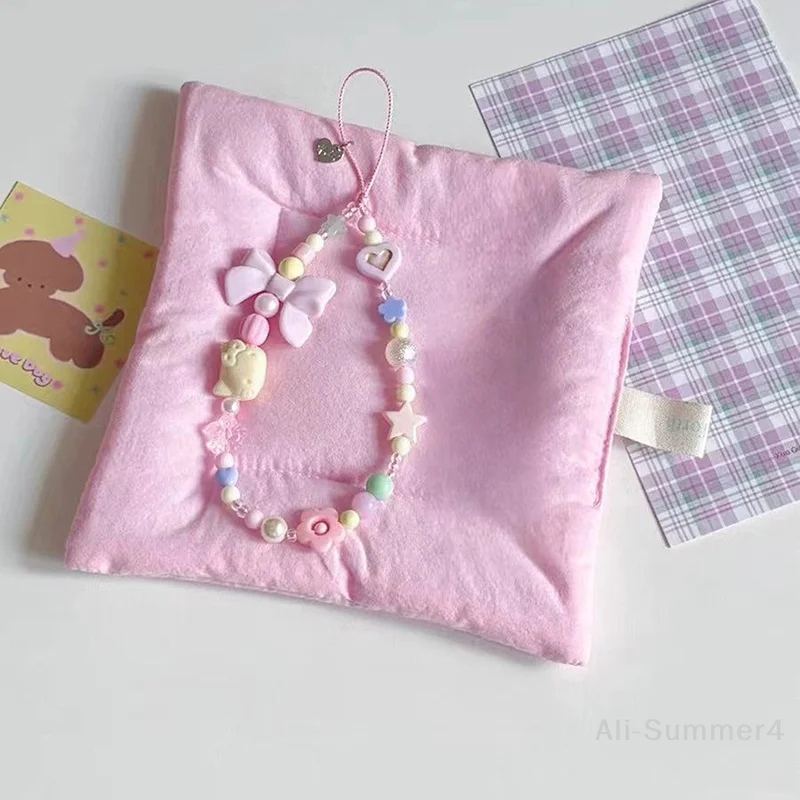 Różowy Łańcuszek do Telefonu z Kokardką z Perłami, Bransoletka Zapobiegająca Zgubieniu do Obudowy Telefonu, Pasek na Nadgarstek, Smycz CCD, Brelok do Telefonu, Przenośny Łańcuszek