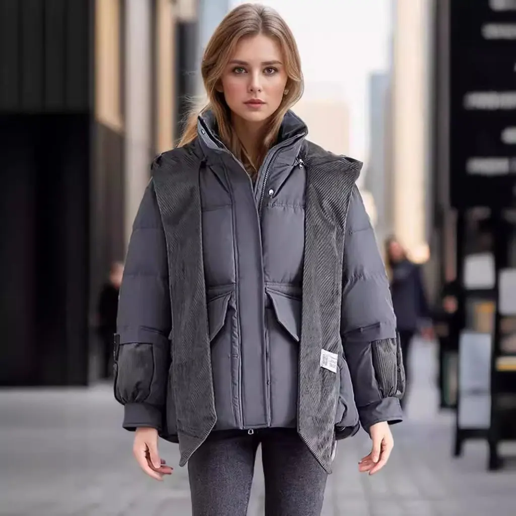 

Women's Cotton-Padded Jacket Warm Thick Fashion Korean Style Winter Bread Clothing Short down Coat for