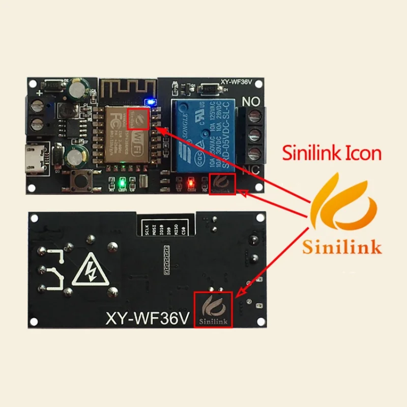 Sinilink Wifi Mobiele Telefoon Afstandsbediening Relaismodule 5-36V Smart Home Mobiele Telefoon App