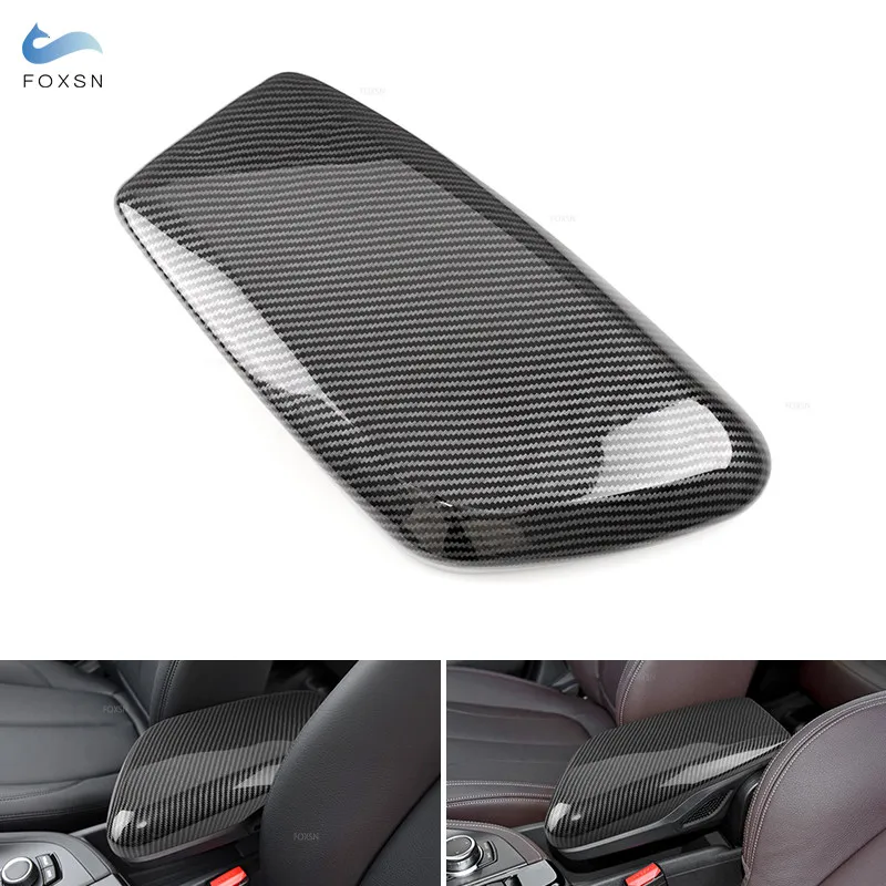 

For BMW X1 F48 2016 2017 2018 2019 2020 2021 Car Center Console Armrest Box Cover Carbon Texture Inner Accessories Trim LHD