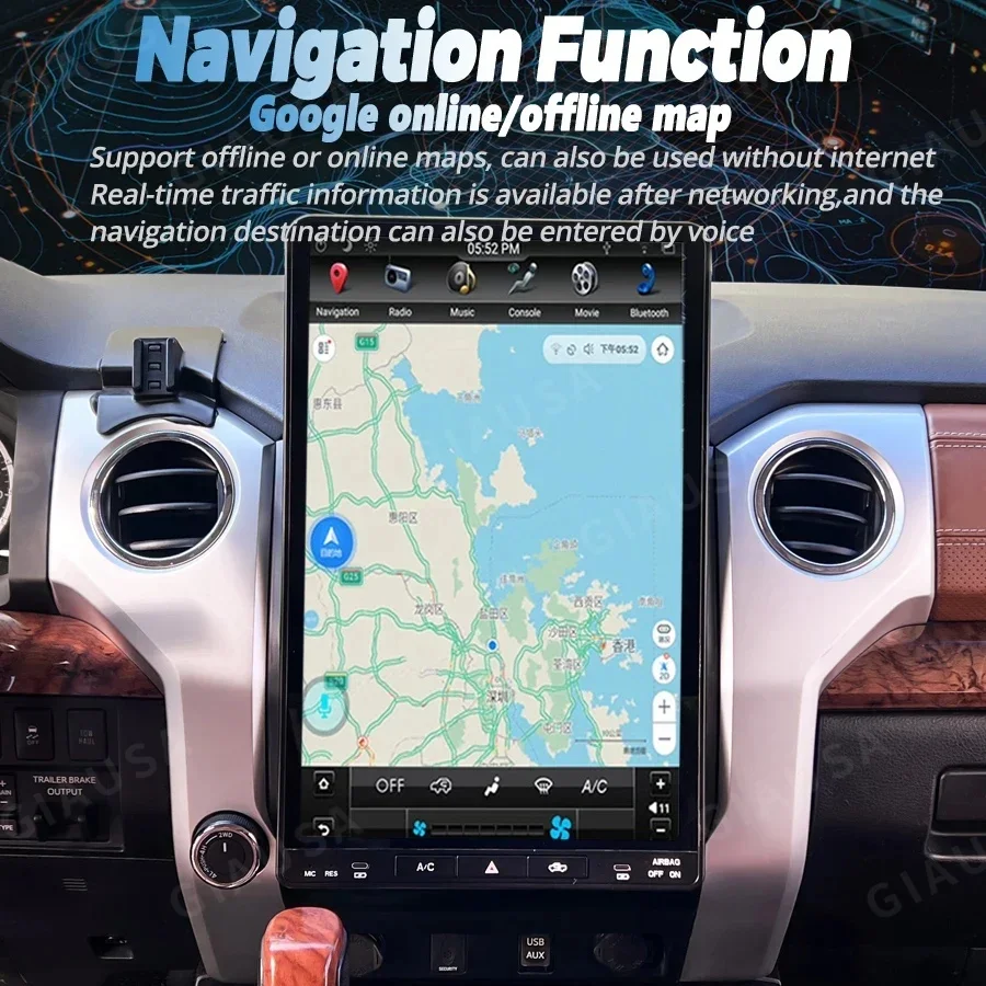 

16.8 Inch Radio Android AUTO For Toyota Tundra 2014~2020 Multimedia GPS Navigation Stereo Car Intelligent System Head Unit