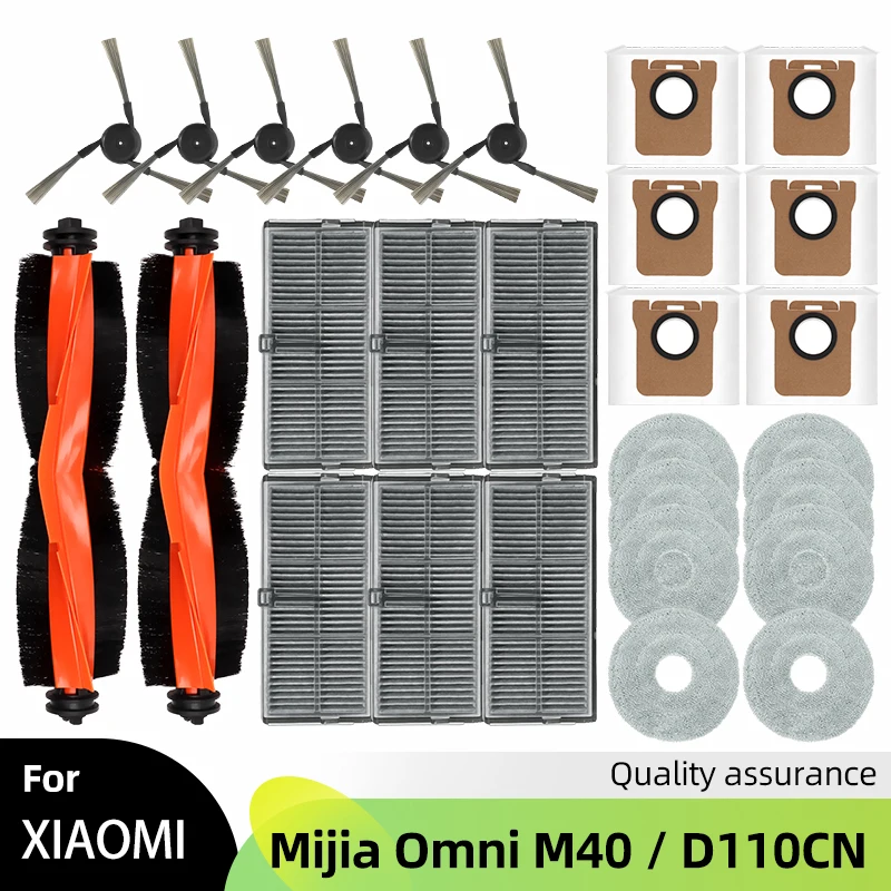 Fit For Xiaomi Mijia M40 / D110CN Vacuum Robot Replacement Main Side Brush HEPA Filter Mop Pads Dust Bag Spare Parts Accessories