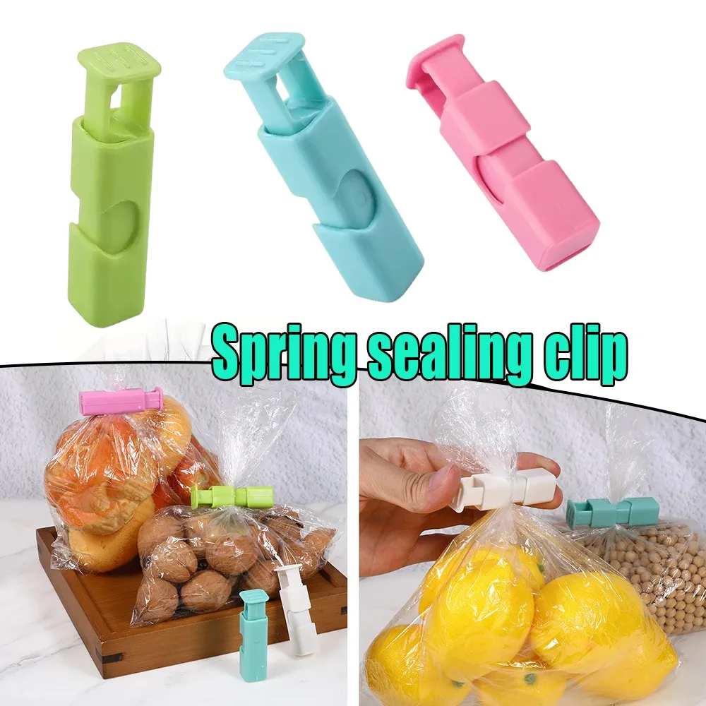 

Весенние зажимы для сумок, многоцелевой зажим для упаковки пластиковых пакетов, зажим для хранения свежести еды, сохраняет хлеб, закуски, свежий помощник на кухне