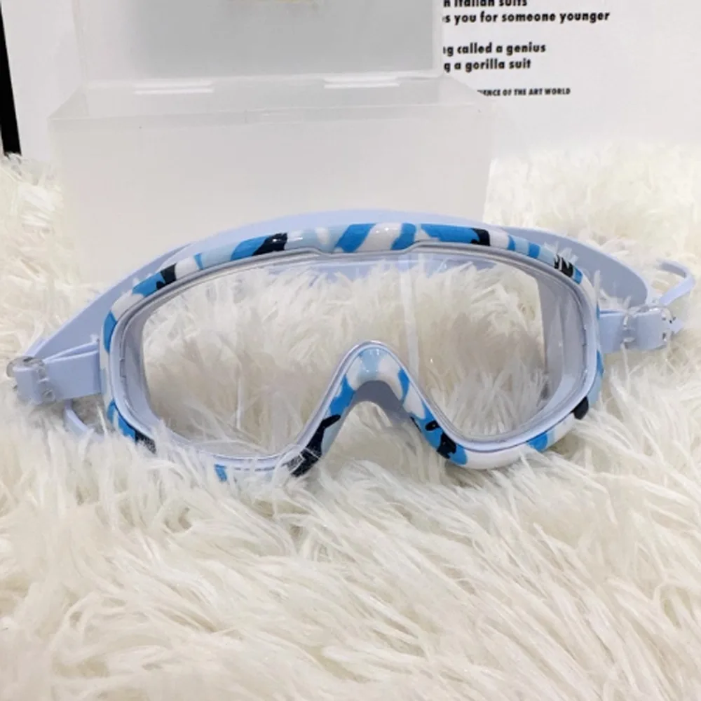 

Large Frame Swim Goggles with Ear Plug Anti Fog Swimming Goggles Wide View Vibrant Colors Diving Goggles Set Water Sports