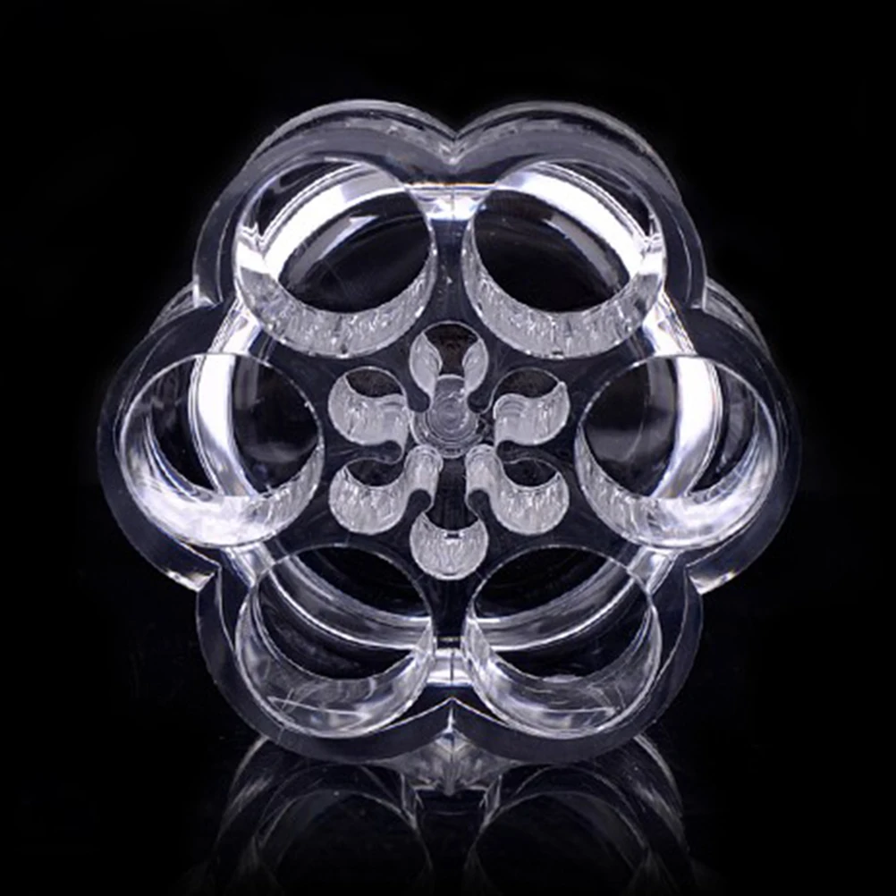 

Lipstick Holder Clear Acrylic Flower Shape 6-Hole Makeup Storage Rack For Cosmetics Brushes Mascara Eyeliner Brow Pencils