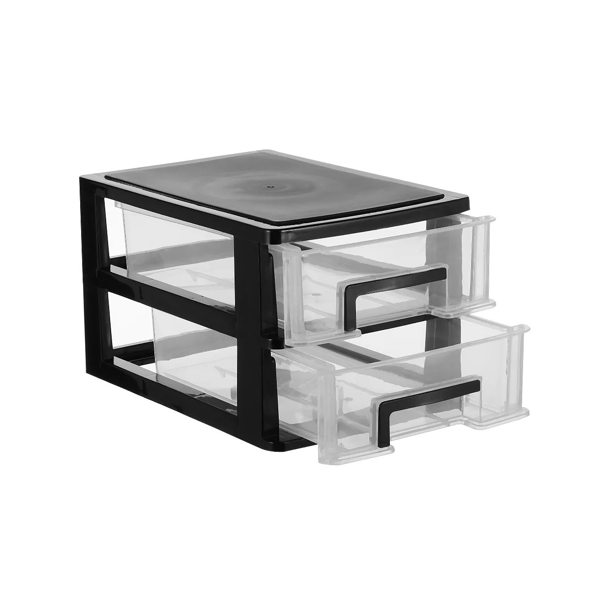 

Drawer Type Storage Cabinet Black Plastic Boxes Organizer for Office Study Room Multi-layer Shelf Home Storage Solution