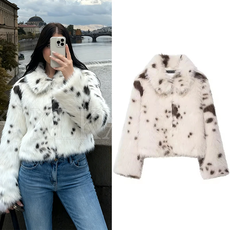 

2025 Autumn Winter Faux Fur Jackets for Women Thick Warm Coats Long Sleeve Fluffy Fur Jacket Woman Chic Casual New Outerwear