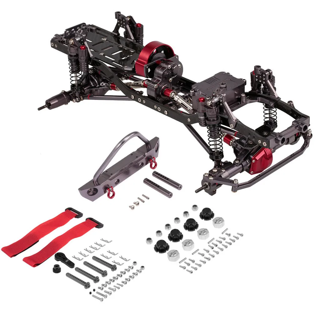 RC Car Frame Kit 1/10 CNC All Aluminum Chassis Remote Control for 1/10 RC Crawler Car Axial SCX10 90046 Rock Off Road Truck Rigs