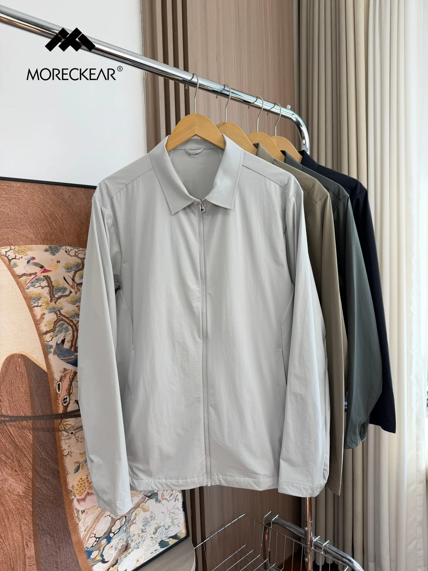 

Мужская дышащая куртка с 3D-кроем, быстросохнущая, с эффектом ледяного охлаждения, для весны и лета, серия Travel, с длинными рукавами, на молнии