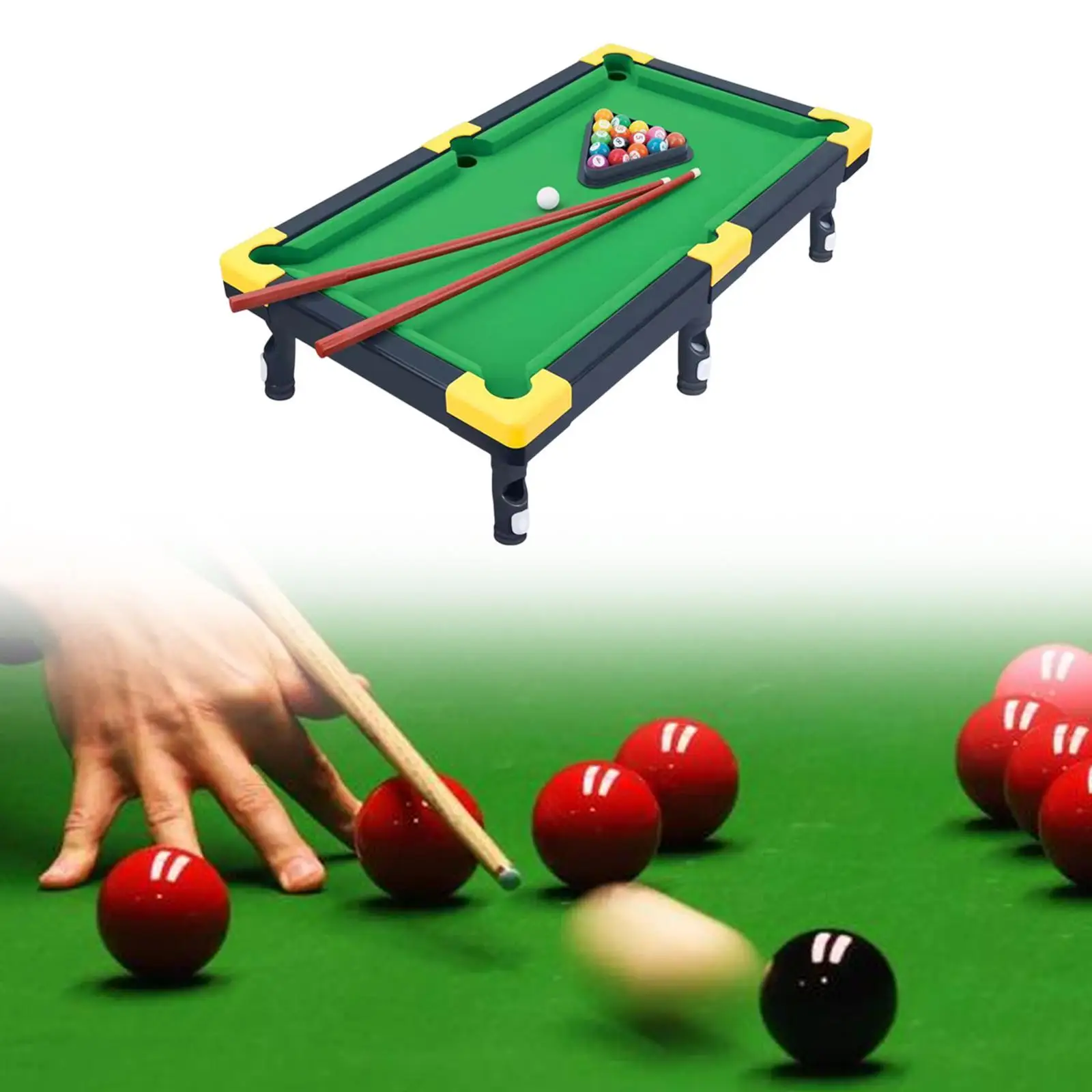 

Educational Mini Billiards Table Set Hand Eye Coordination Toy Small Tabletop Pool Table for Kids Indoor Play