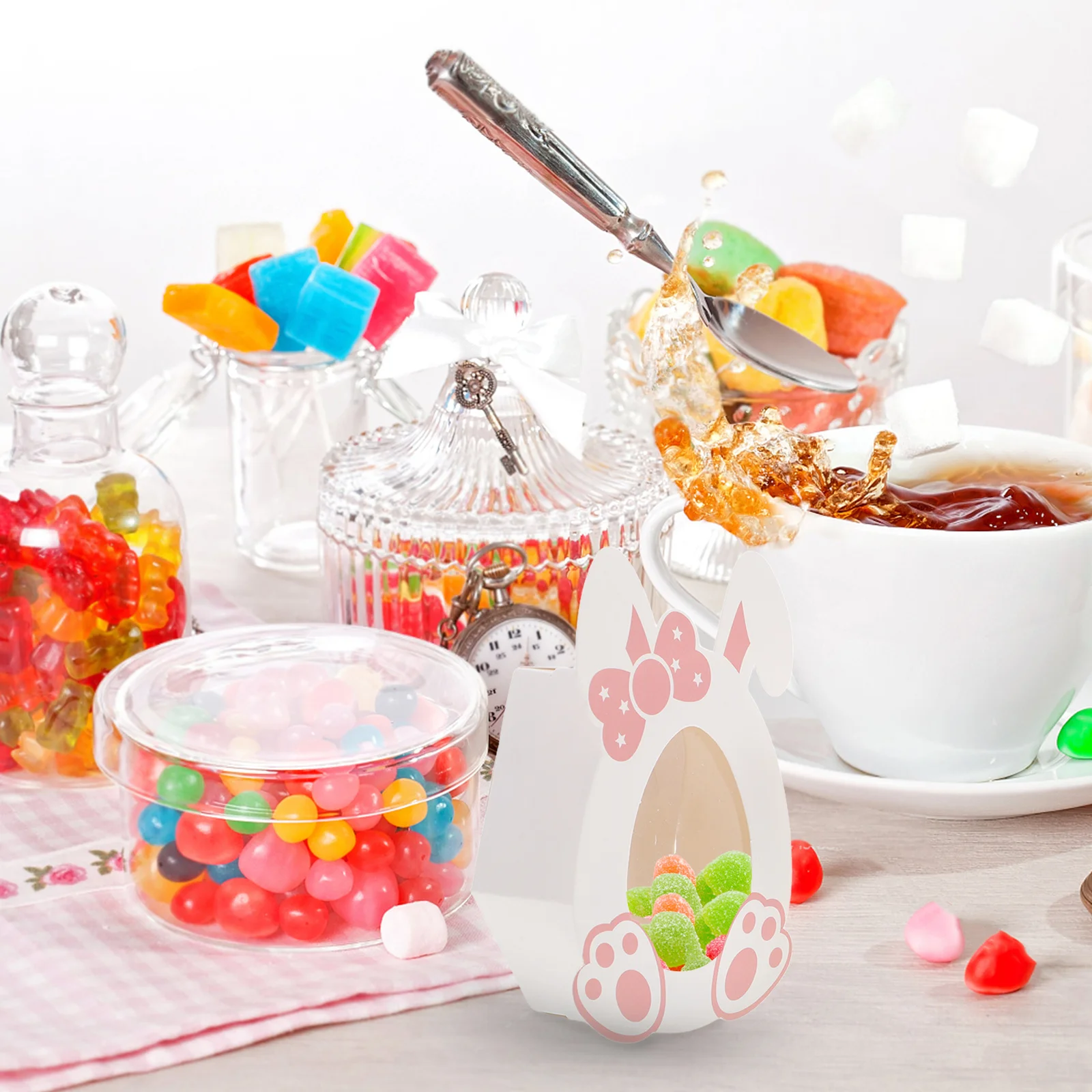 

20Pcs Easter Party Boxes Bunny 3D Window Candy Packaging Boxes Paper Treat Holders Cookie Snack Chocolate Favor