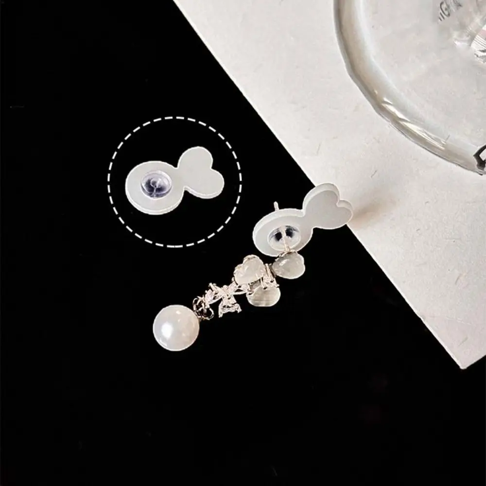 

60-80Pcs Rabbit Shape Silicone Ear Back Stoppers Heart Anti Eversion Ear Plug Blocked Caps Jewelry Making Accessory Anti Sagging