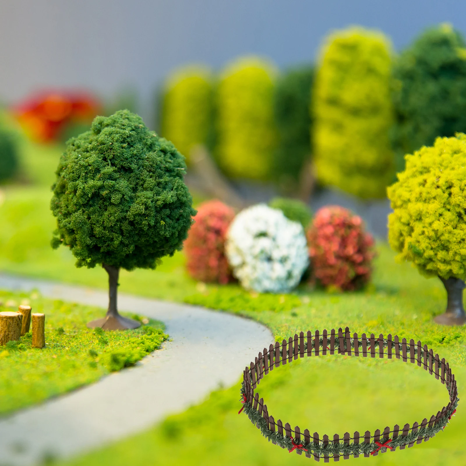 

Miniature Fence Micro Landscape Ornament Fence Miniature Fence Decor Christmas Moss Wooden Crafts Fence Ornament