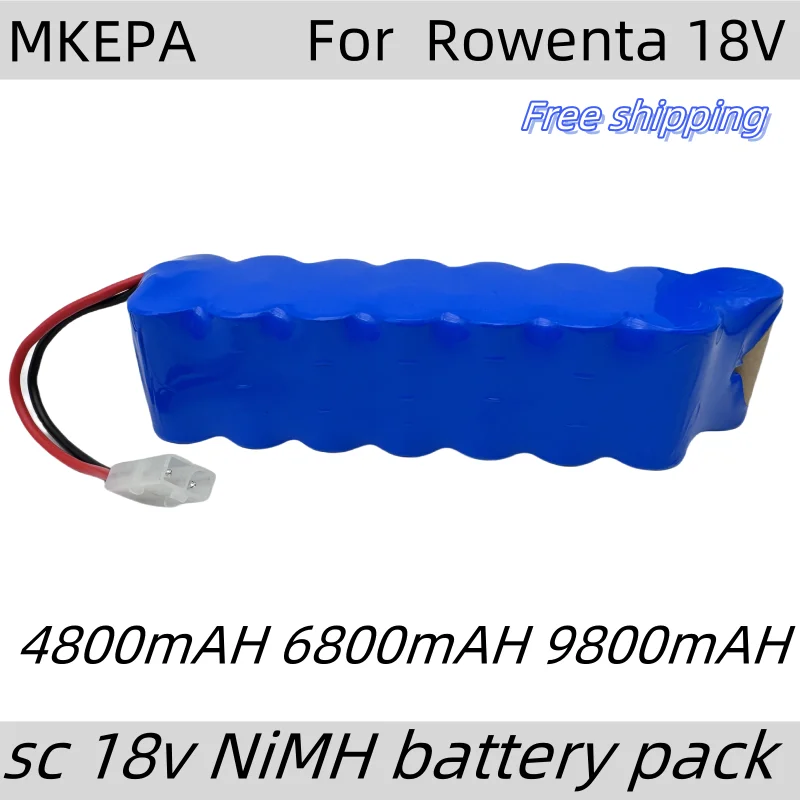 18V Batería para aspiradora CD Rowenta 18V NiMH RH8771 Tefal Cyclone Extreme P102, 4800mAH  6800mAH 9800 mAh