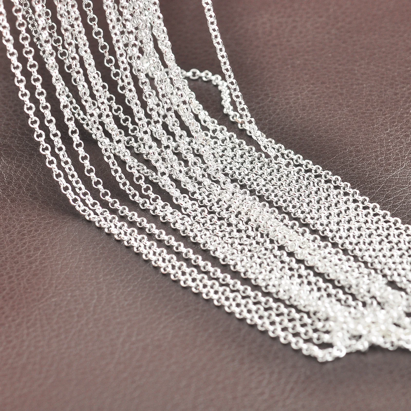 Hot Wholesale 925 Sterling Silver Necklace Chains With Lobster Clasps Set Fashion Cross Stylish Unisex Chains Jewelry