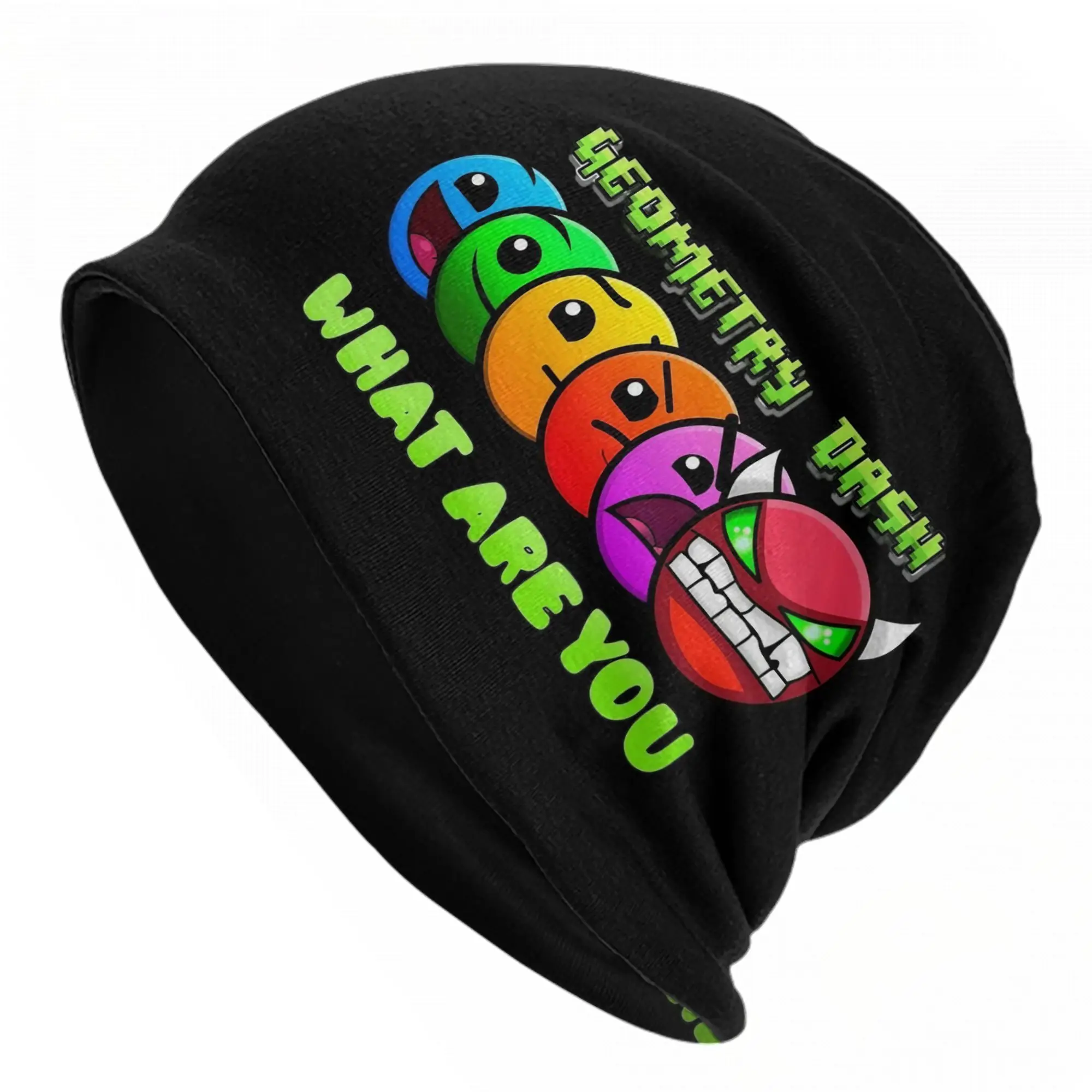 Geometric Dash Video Game  Cap Geometry Dash Cool Men Women Ski Skullies Beanies Hat Summer Warm Multifunction Bonnet Hat