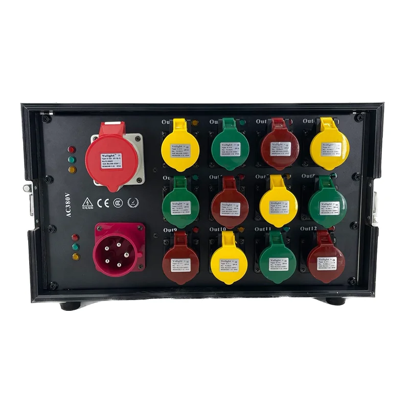 

Stage Lighting Audio Connection Distribution Power Box 12A Leakage Protection Circuit Breaker Protection Distribution Box