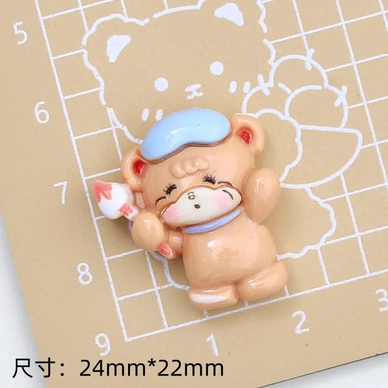10Pcs Cartoon bow kitten, puppy series Flat Back Resin Cabochons Scrapbooking DIY Jewelry Craft Decoration Accessorie