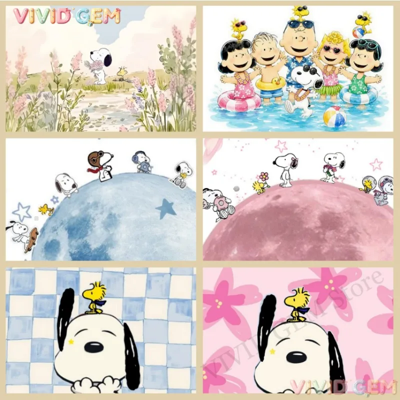 VIVID GEM 2026 Neues 5D DIY Voll-Diamant-Malerei Kawaii Snoopy Cartoon Mosaik Strass Wanddekoration Geschenk für Snoopy