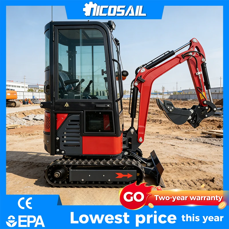 

Hot Sale Mini Excavator 2 Ton Small Hydraulic Digger Prices Garden Agriculture 2000 Kg Crawler Mini Excavator Free Shipping