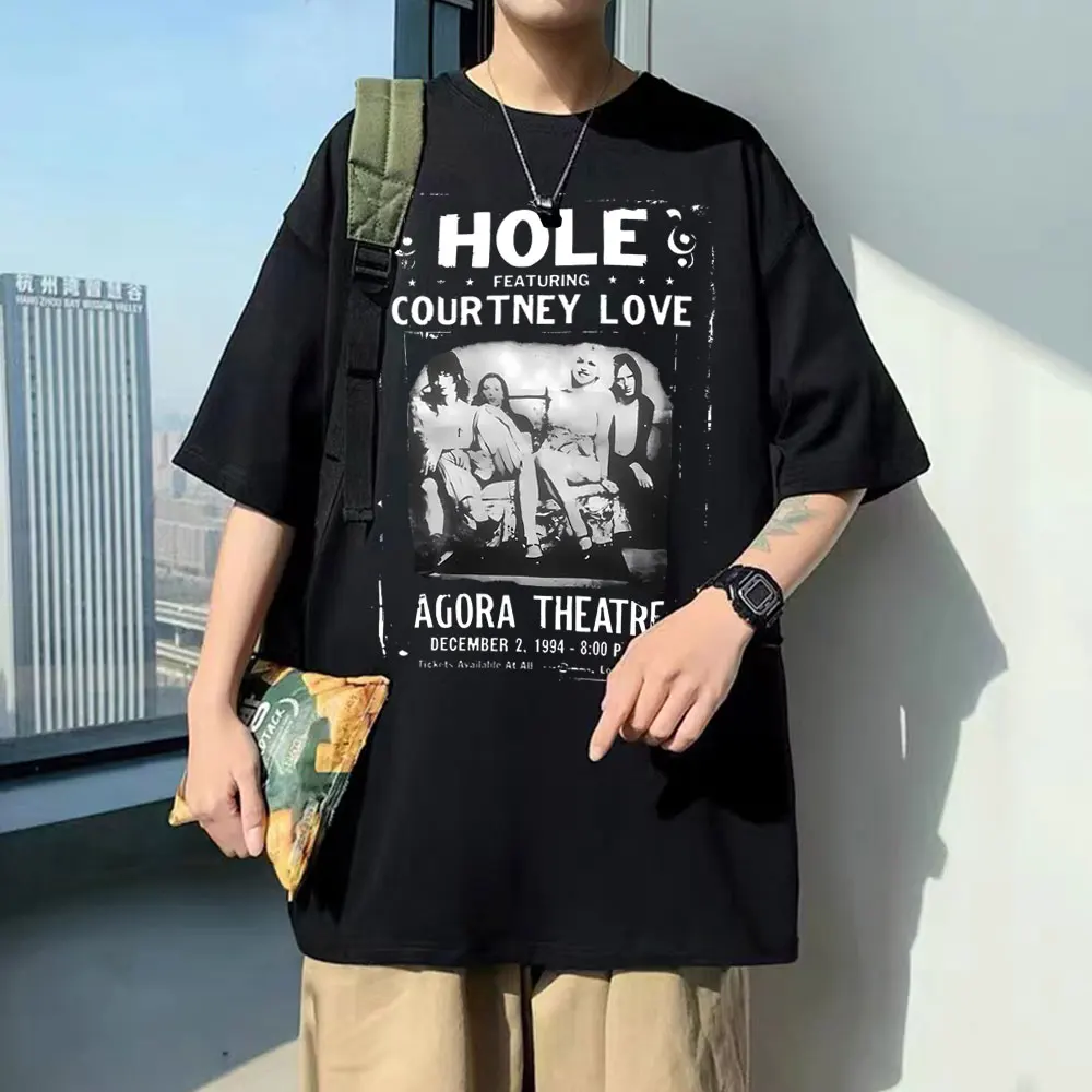 Limited Alternative Grunge Rock Band Hole Featuring Courteny Love Agora Theatre T Shirt Men Women 90s Vintage Oversized T-shirts