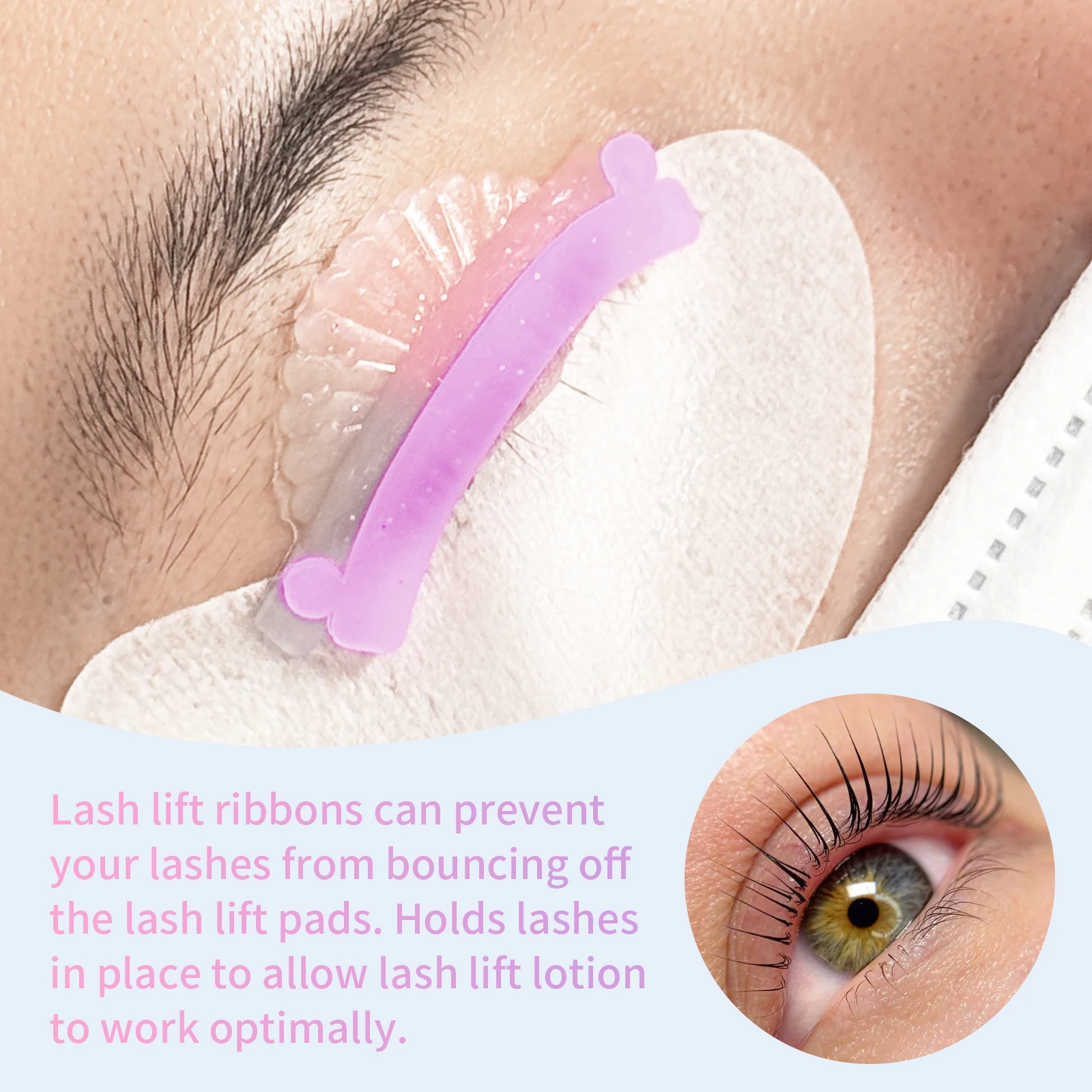 Libeauty 5/10 Stück Regenbogen-Lockenwickler-Band, wiederverwendbar, Silikon-Lash-Lift-Pads, Abdeckung, Wimpern-Zubehör, Make-up-Tools, Verwendung mit Lesezeichen – Detail 3