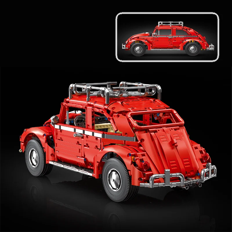 IN STOCK T5049 MOC Technical 1:10 RC Retro Beetle Sports Car Building Blocks Bricks Assembling Toys for Boys Christmas Gift Set