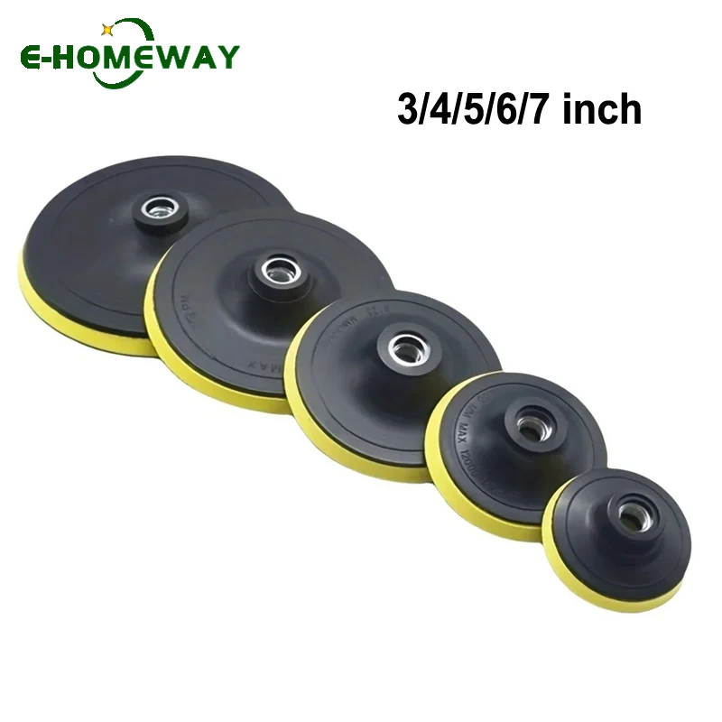 3/4/5/6/7 inch Hook and Loop Backing Pad Sanding Holder Disc Polishing Grinding Back Plate Drill Rod M10 M14 for Abrasive Tools