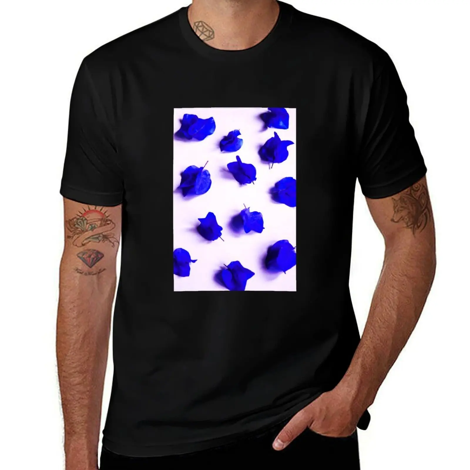 

Royal Blue Flowers - Bougenvillea - Spring - Whimsical T-Shirt oversize t-shirts man Clothing mens clothes