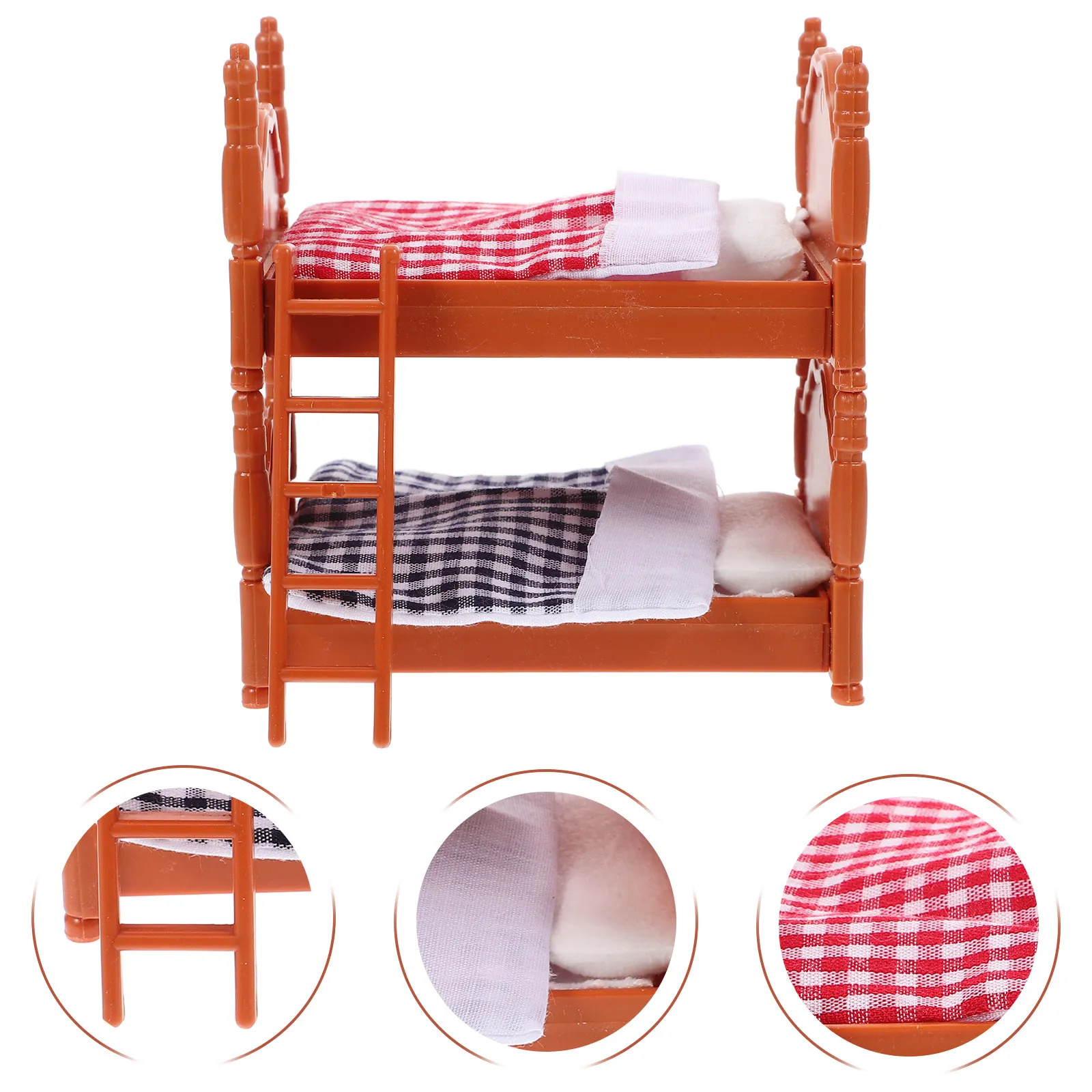 

1Pcs Mini Double Beds Premium Material Compact Size Realistic Look Includes Pillows Quilts for Miniature House Decor