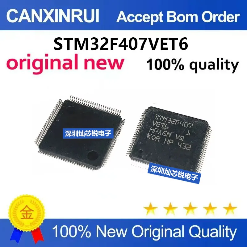 (5-100pieces) original STM32F407VET6 SMD LQFP100 32-bit microcontroller chip