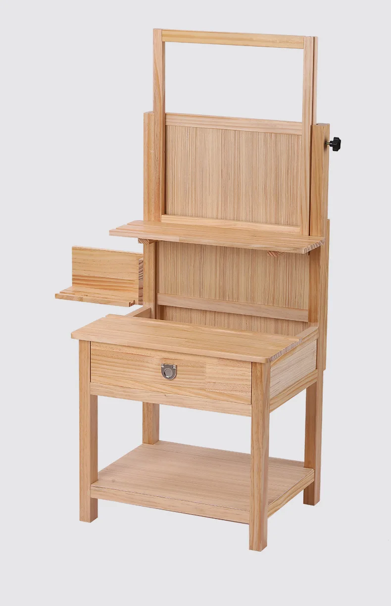 integrated painting stool art special lifting with drawers painting table solid wood multi-function