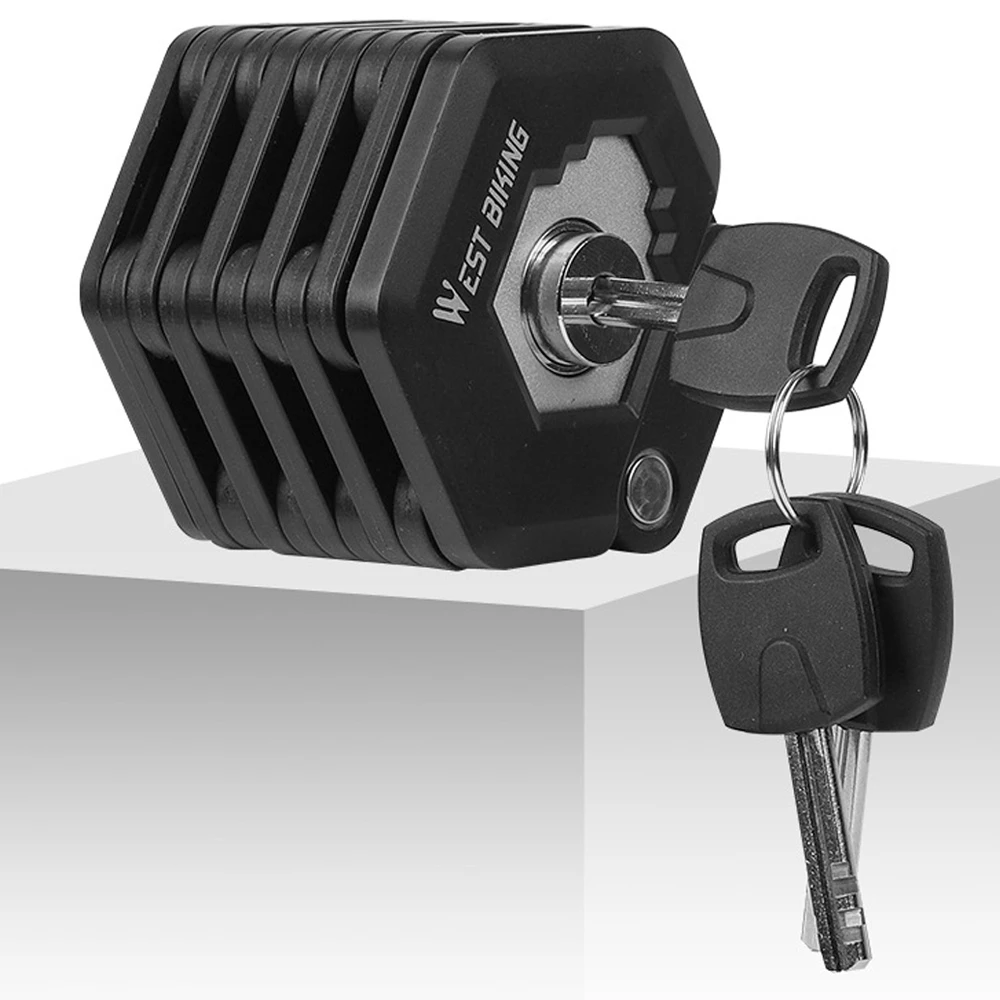 West Biking Foldable Bike Lock With 3 Keys Hamburg-Lock Alloy Anti-Theft Strong Secure Bicycle Folding Lock