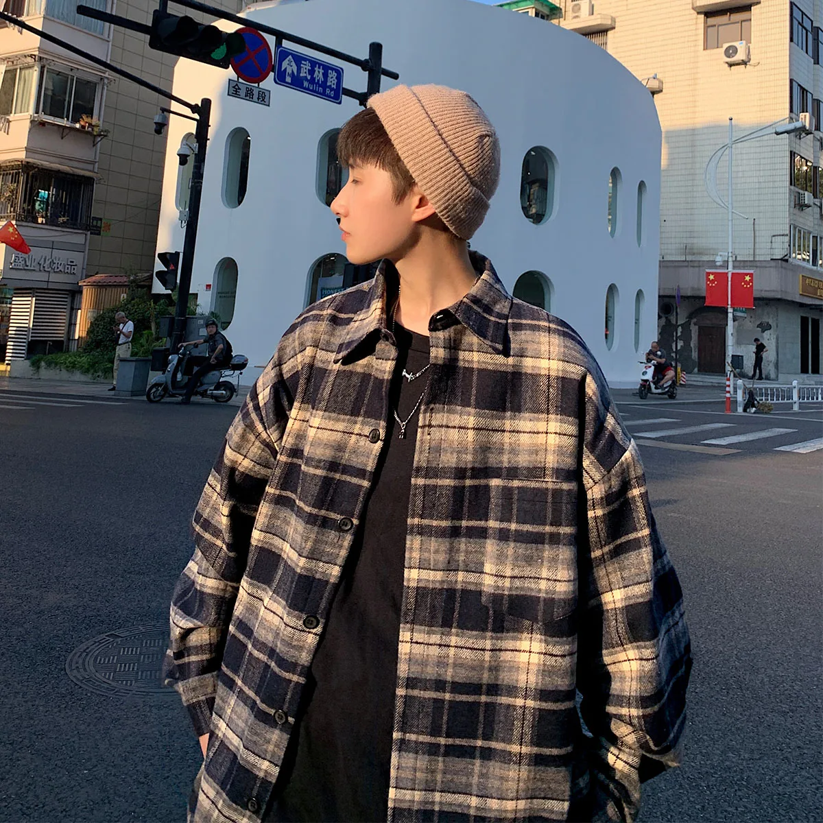 LAPPSTER Y2k Flannel Harajuku Oversized Plaid Shirt 2023 Vintage Korean Fashions Button Up Shirts Long Sleeve Vintage Blouses