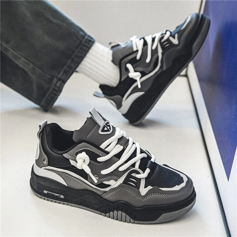 2024 Spring Men's Fashion Shoes Breathable Platform Shoes Men Street Sneakers Hip Hop Casual Designer Shoes Men Skateboard Shoes