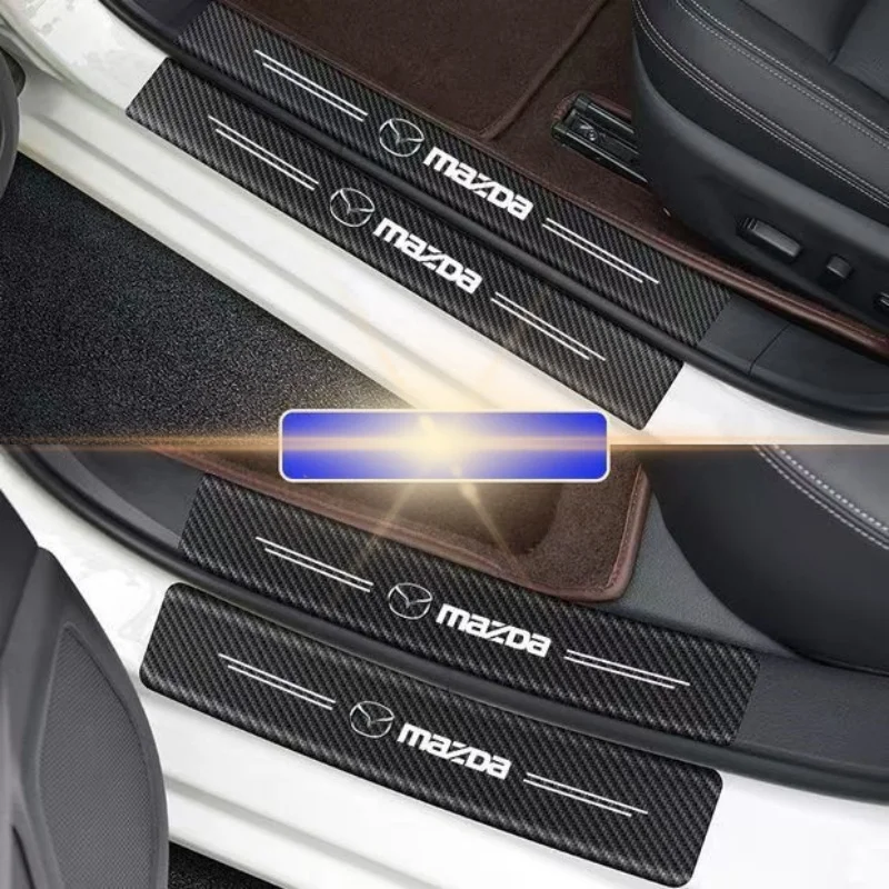 ألياف الكربون سيارة ملصق باب السيارة الجذع واقية قطاع مائي لمازدا 2 3 6 CX5 CX30 CX8 CX3 CX9 BT50 MX5 CX7 CX9 RX7 MX3 RX9