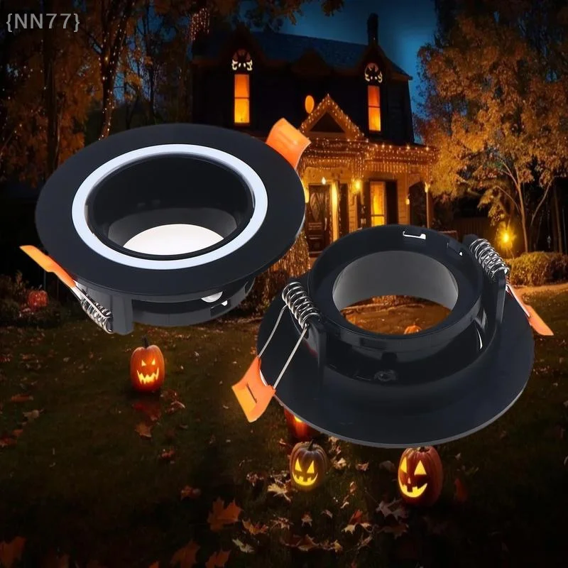 

【Ja】GU10 Spotlight Retrofit Shell - 1Pcs Adjustable Round Housing in White/Black with Lamp Holder Base