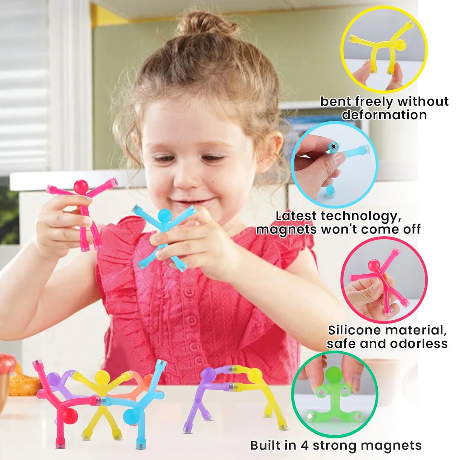 Stressverlichtend speelgoed, mini kleurrijke magneet veelzijdig wandklimbeeldje, magnetische creatieve magneet kindercadeau