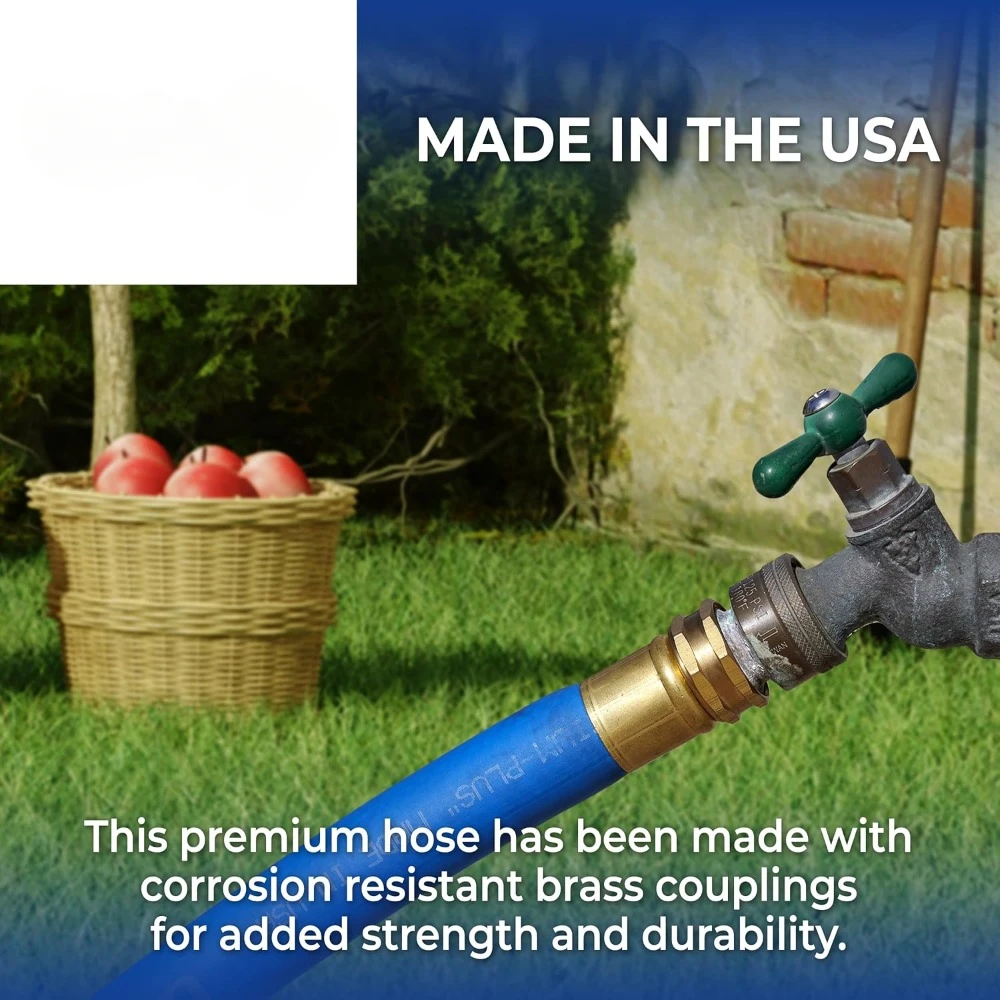 UltraMax Commercial Garden Water Hose 50 ft, Lightweight, Flexible, Anti-Kink, All Weather, 1200 psi, H75-050B