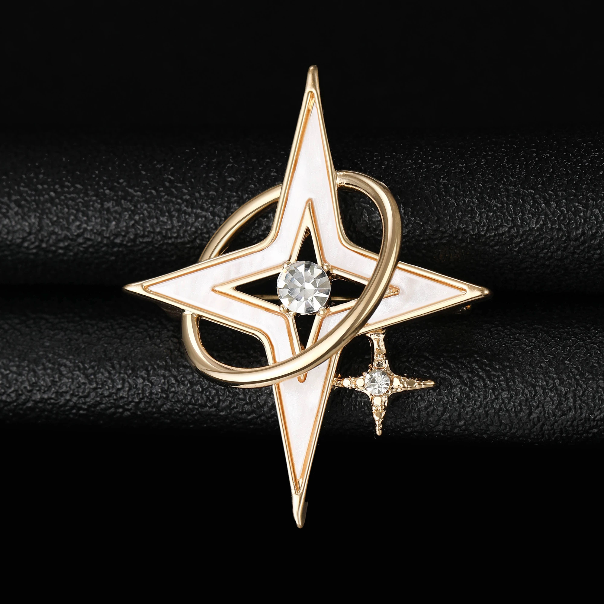 Luxury Rhinestones Cross Starlights Brooches for Women Unisex Couple High-ends Pins Banquets Party Gifts Jewelry Accessories