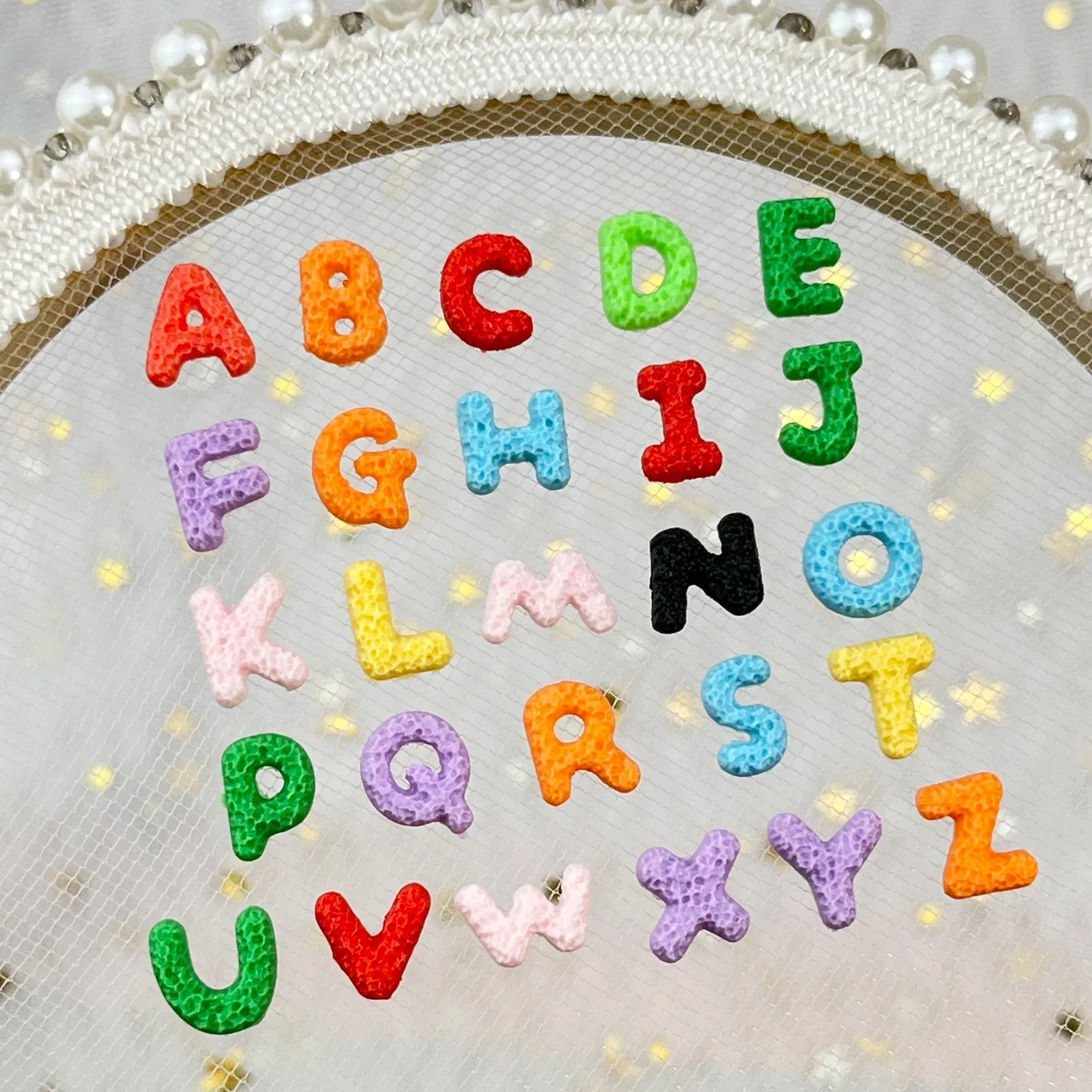 50PCS  Cute And Fun Colorful Resin Cartoon With 26 Letters Nail Art Numerals Mixed Set For Scrapbook Charm DIY Jewelry Decor view 3