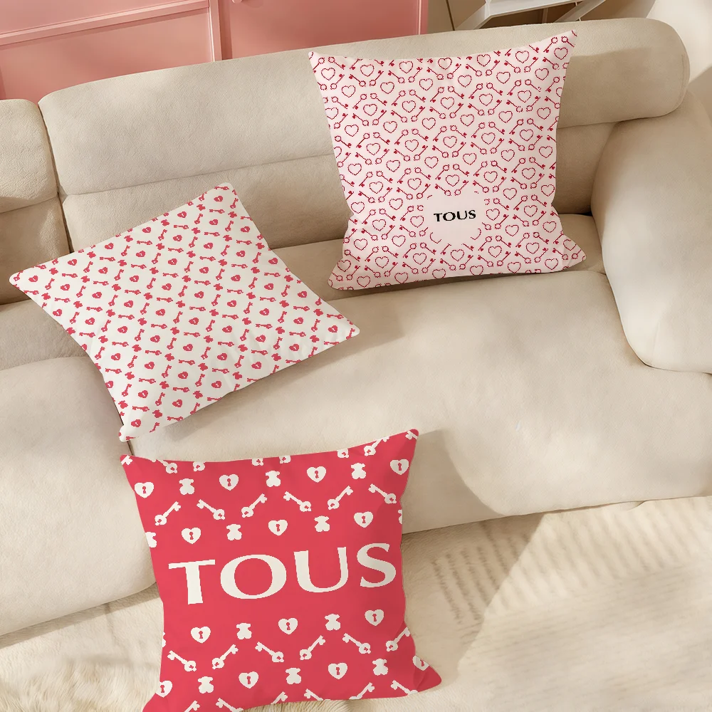 Funda de almohada con diseño de oso de la marca de moda Tous-s, adecuada para dormitorios, salas de estar, coches, decoración del hogar