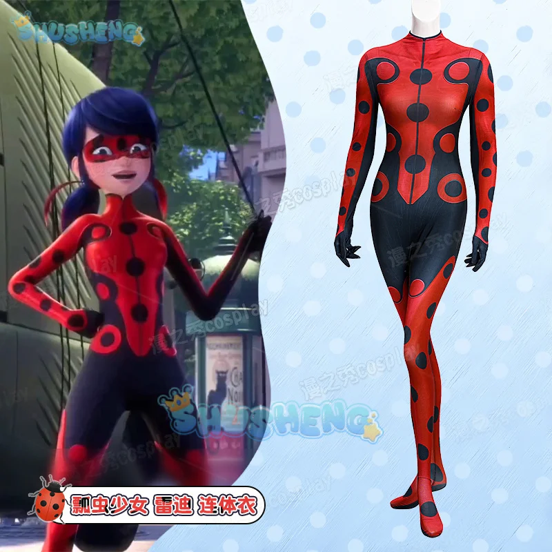 

Miraculous Ladybug Cosplay Costume Jumpsuit Uniform Halloween Carnival Party Christmas Play Role Clothes Clothing for Women
