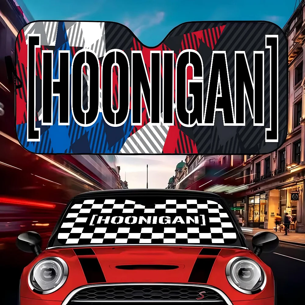 Hoonigan ขับเคลื่อนโดย Passion Racing โลโก้รถหน้าต่าง Sun Shade กระจกป้องกันรังสียูวีด้านหน้าด้านหลังกระจกบล็อกฝาครอบ