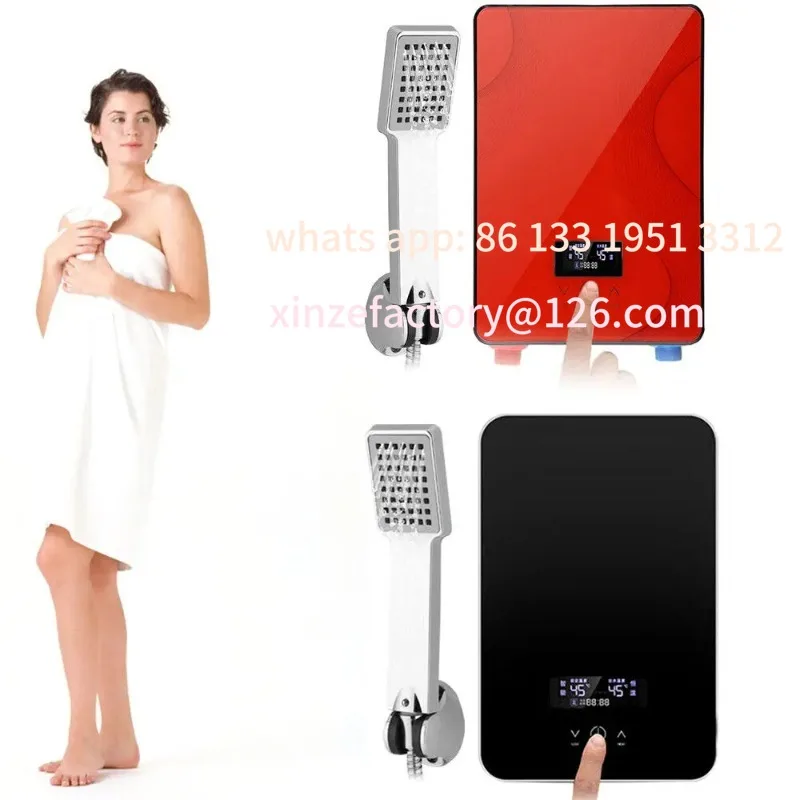 

Customizable Shower Kit w/Shower Nozzle Large-screen Touch Operation 22Mini Instant Electric Hot Water Heater Tankless Bathroom
