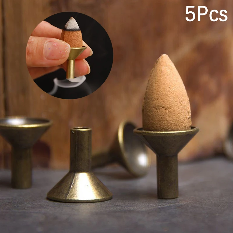 5Pcs Holder Burner Cone Coil Backflow Holders Stick Ash Waterfall Censer Filter Mini Incent Stand Storage Metal