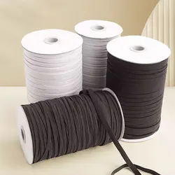 10M/roll 3/4/5/6/8/10mm Elastic Ribbon High Elastic Braided Rubber Ribbon Rope for DIY Garment Mask Lanyard Sewing Accessories
