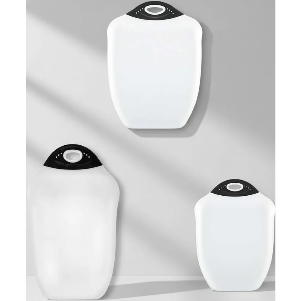 

Набор разделочных досок из 3 предметов с канавкой для сока, нескользящими ножками и изогнутыми краями — белая кухонная утварь для домашнего ухода