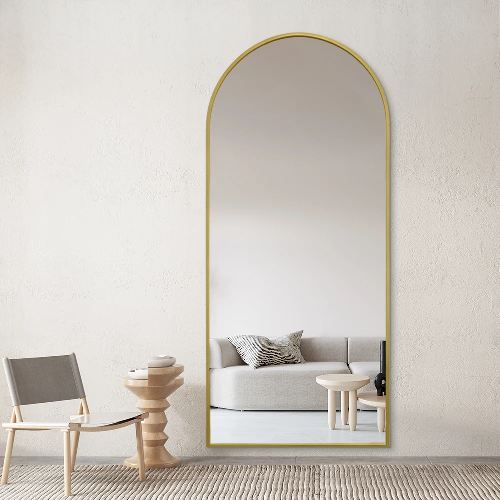 

-ForModern Arch Floor & Full Length Gold Framedl Full-Length Mirror 80x180cm Dressing Mirror for Bedroom Living Room&