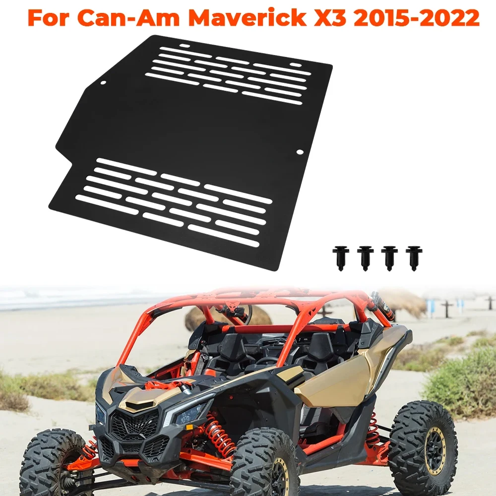 Black Battery Dust Cover Kit For Can Am Maverick X3 2015-2022 UTV Metal Dust-proof Battery Protective Plates Can Am Accessories